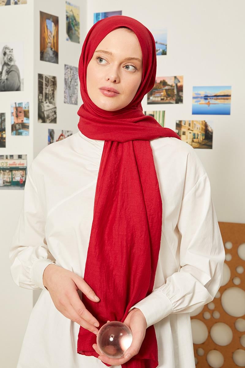 Fivescarf Kızıl Touch Pamuk Şal