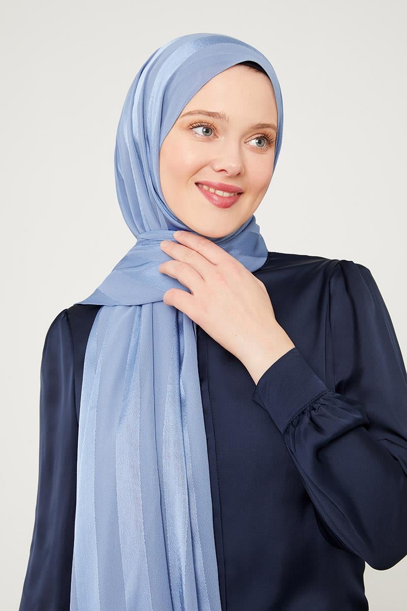 Fivescarf Kot Mavi Sim Şeritli Tokyo Şal