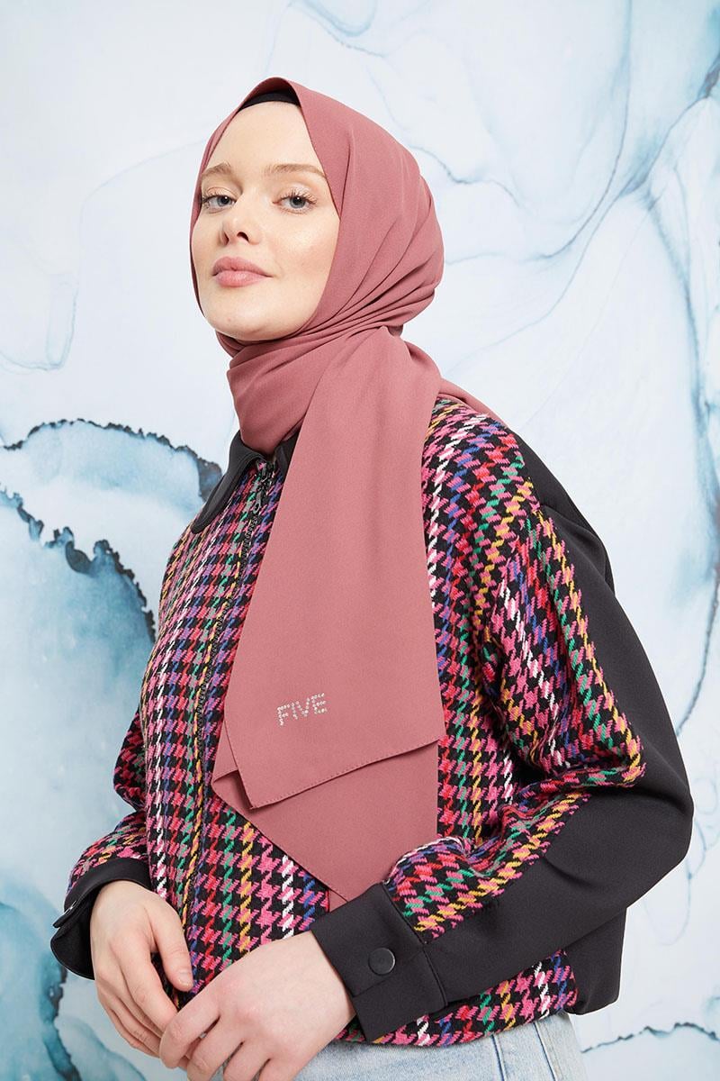 Fivescarf Koyu Gül Otto Şal