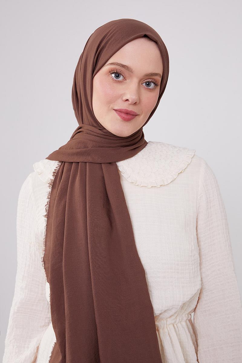 Fivescarf Koyu Kahverengi Maxi Cotton Şal