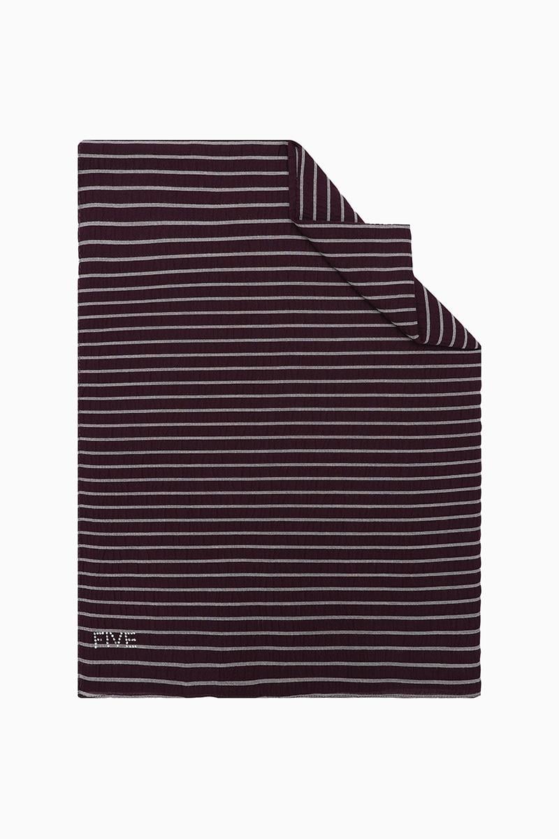 Fivescarf Koyu Mor Çizgili Harmoni Şal