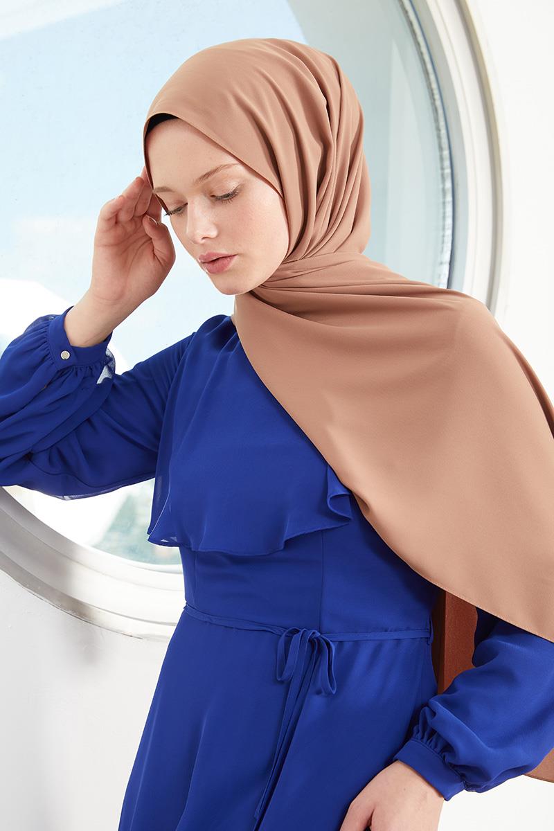 Fivescarf Koyu Vizon Medine İpeği Şal