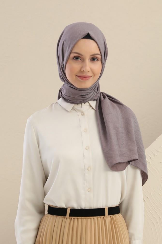Fivescarf Koyu Vizon Shine Begonia Şal