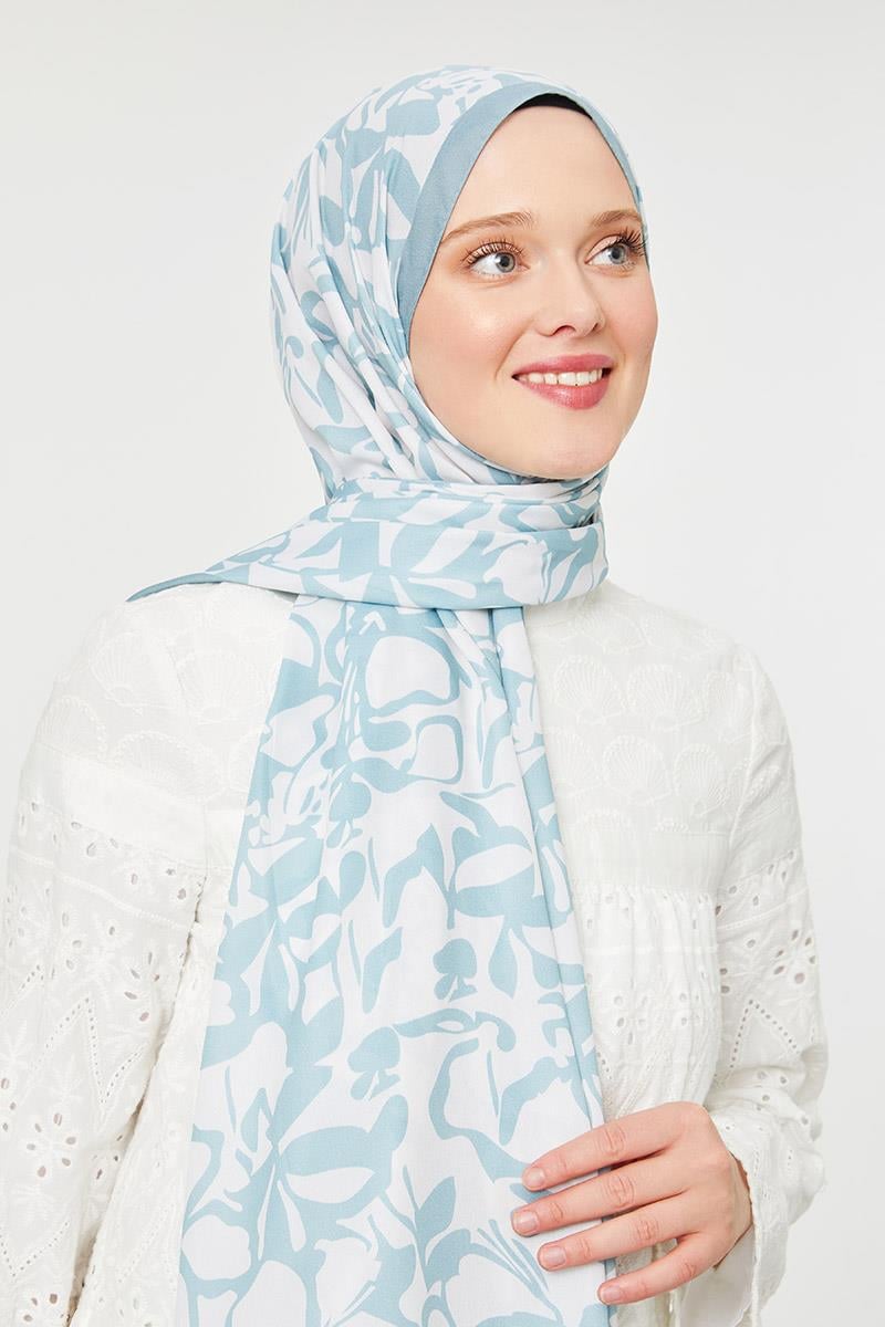 Fivescarf Küf Yeşili Yonca Desen Mono Şal