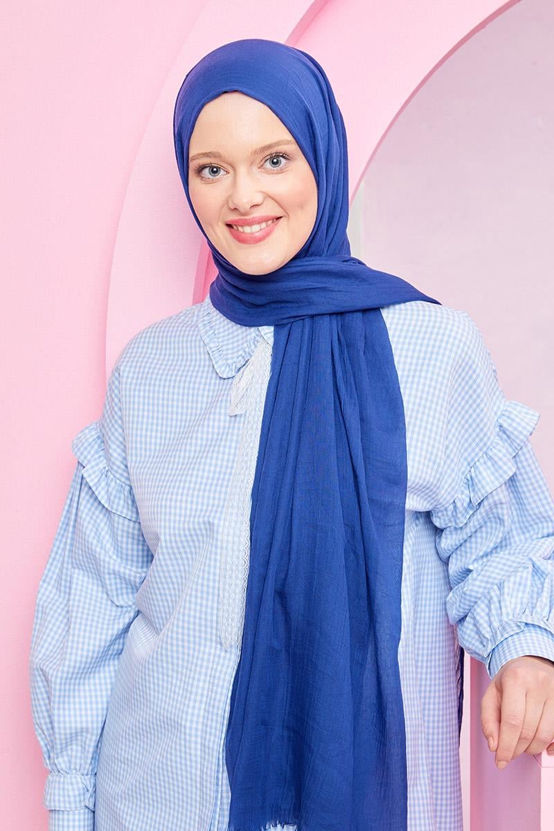 Fivescarf Lacivert Olay Pamuk Şal