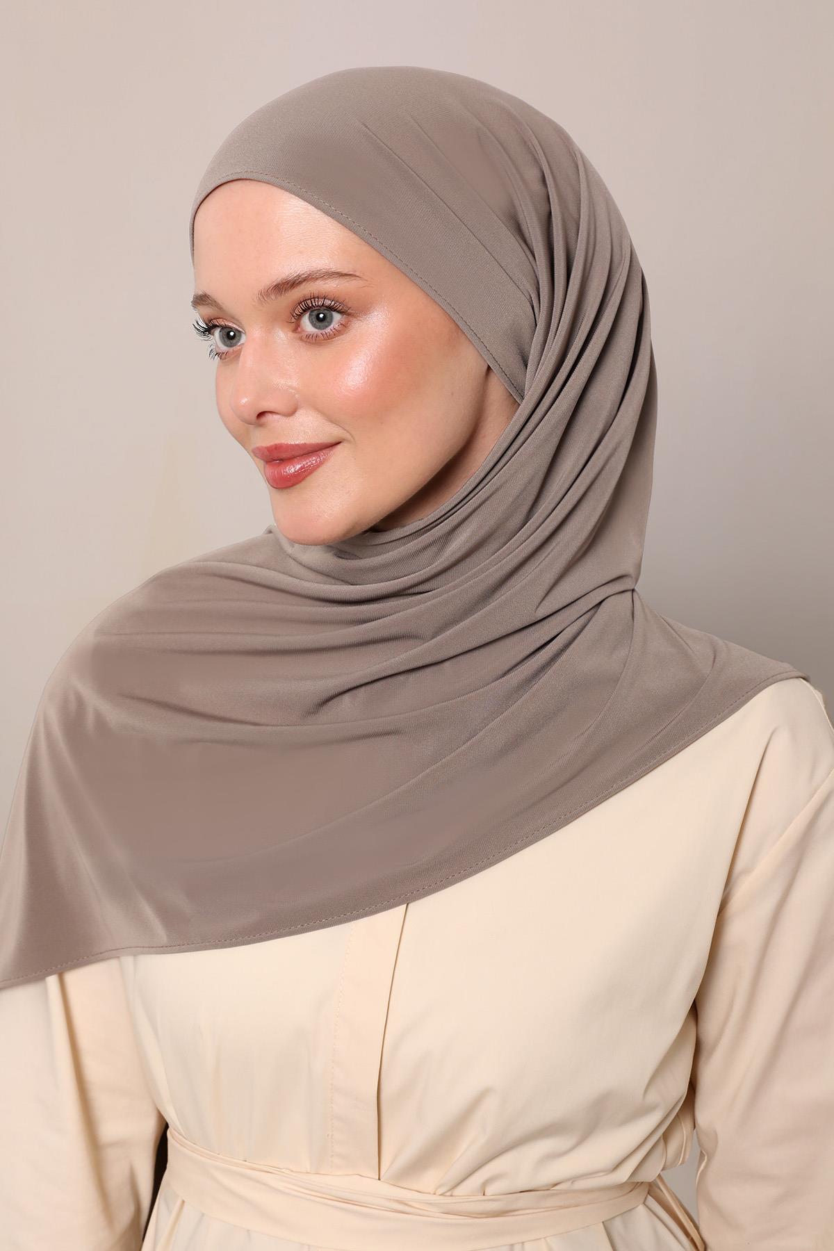 Fivescarf Latte Düz Premium Jersey Şal