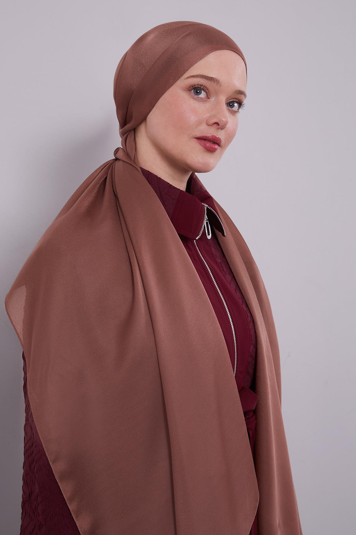 Fivescarf Latte Düz Purple Şal