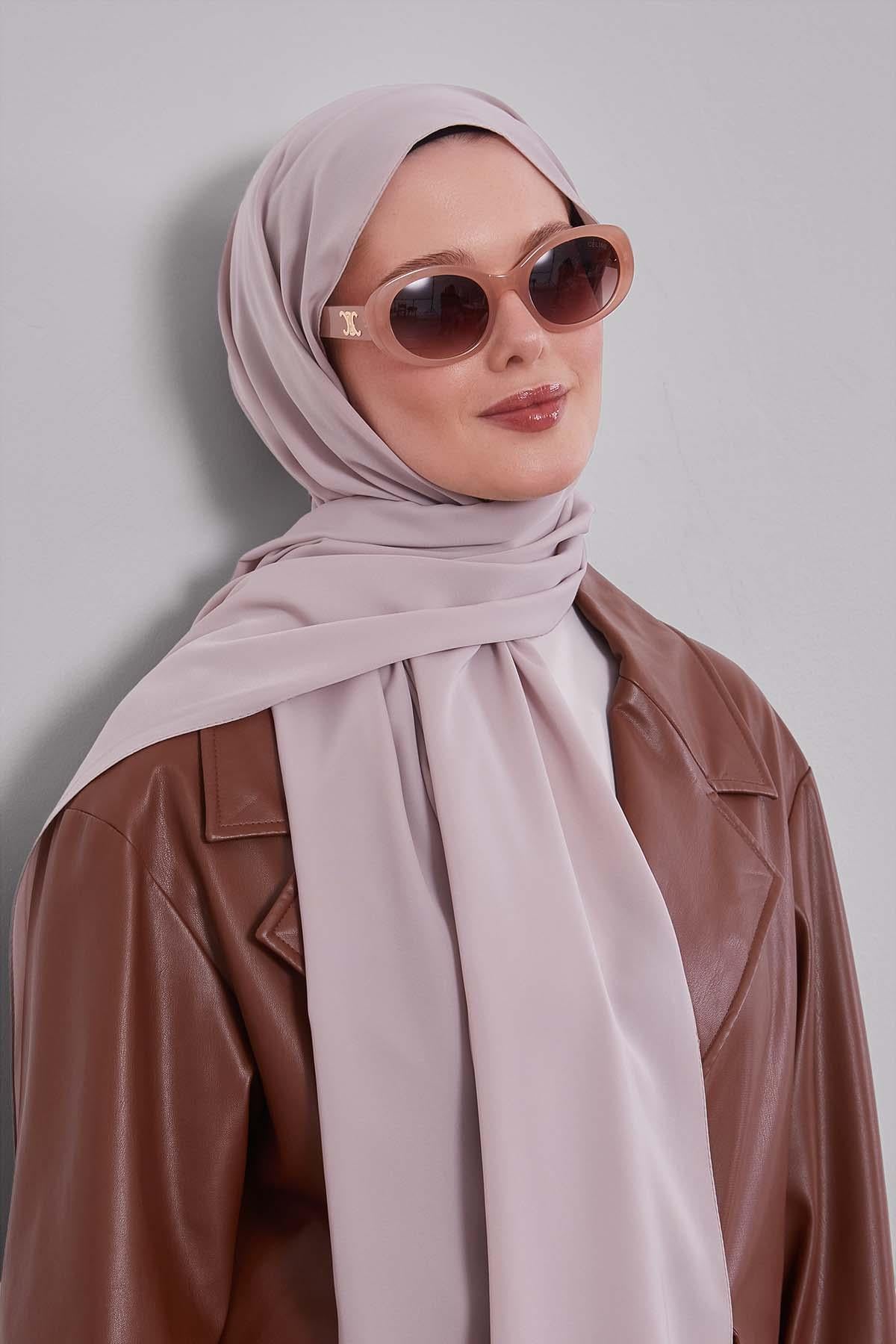 Fivescarf Latte Taşlı Lüx Medine İpeği Şal