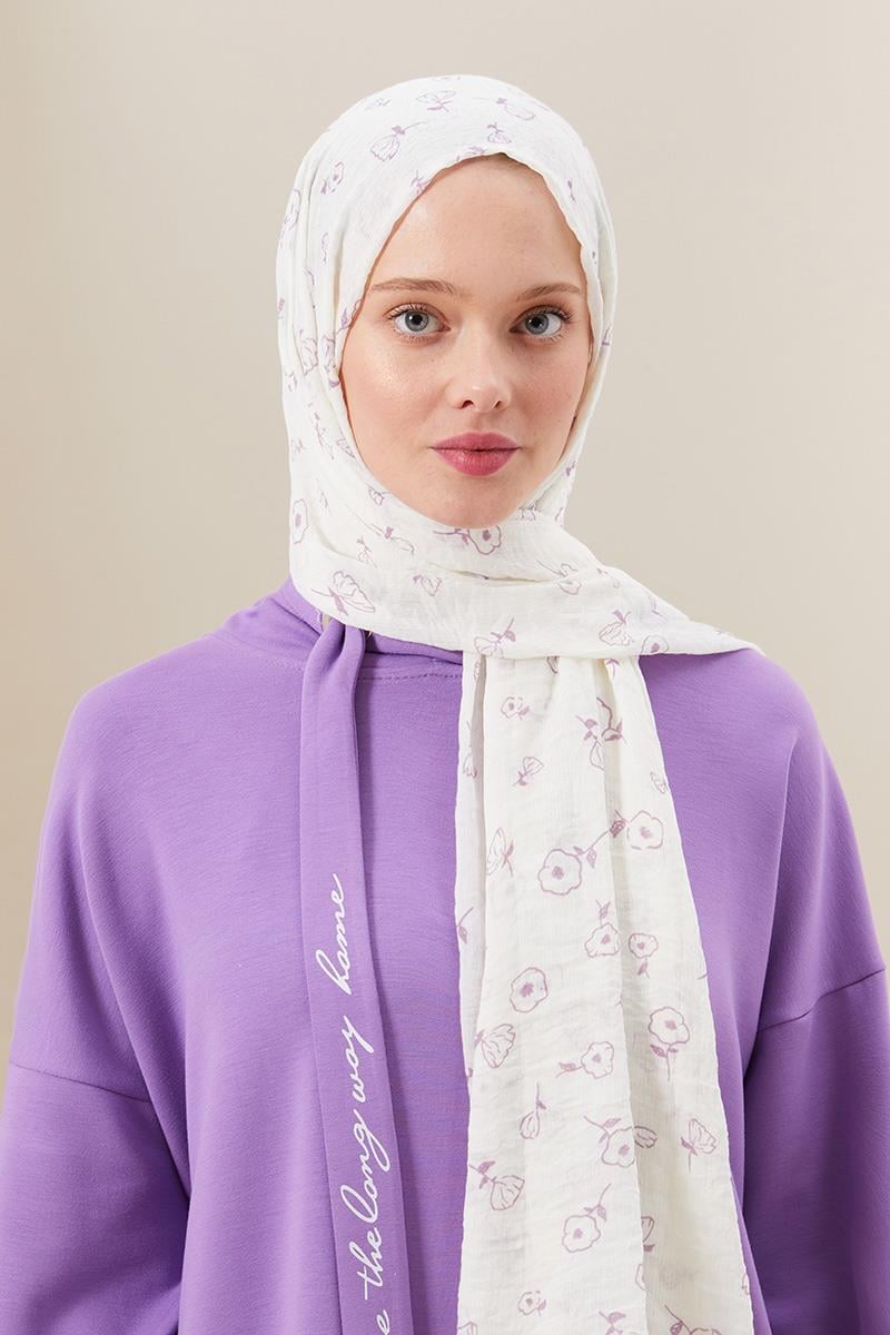 Fivescarf Lila Gül Comfort Line Şal