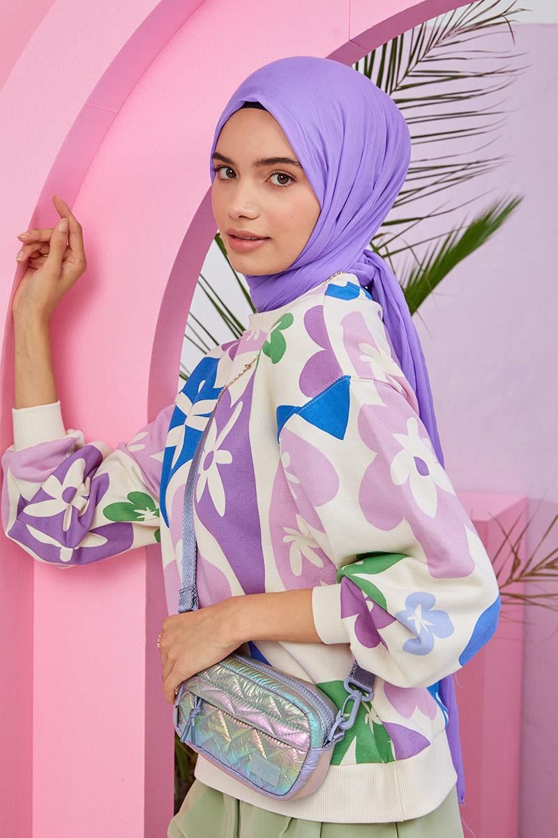 Fivescarf Lila Olay Pamuk Şal