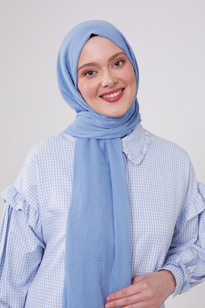 Fivescarf Mavi Olay Pamuk Şal