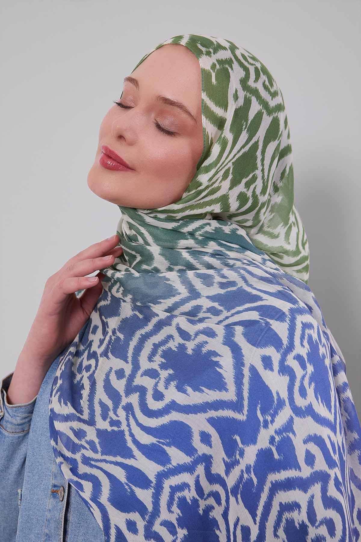 Fivescarf Mavi Renk Geçişli Vivian Şal