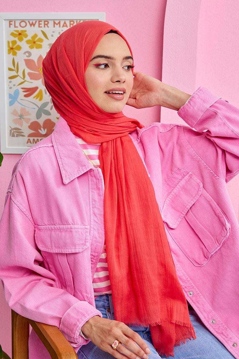 Fivescarf Mercan Olay Pamuk Şal