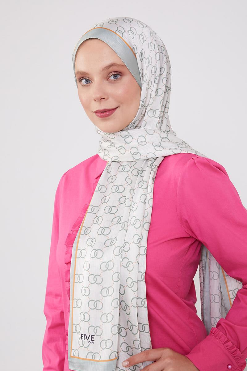 Fivescarf Mint Yeşili Halka Desen Brand Şal