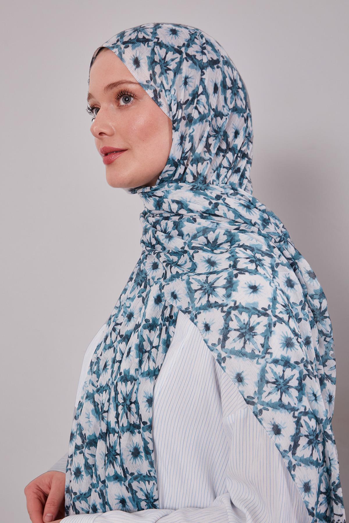 Fivescarf Mint Yeşili Kar Tanesi Desenli Craze Comfort Şal