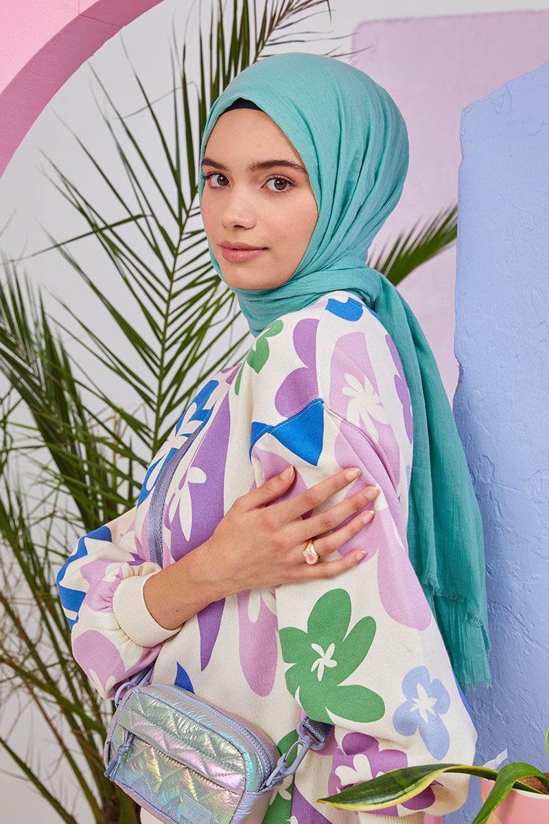 Fivescarf Mint Yeşili Olay Pamuk Şal