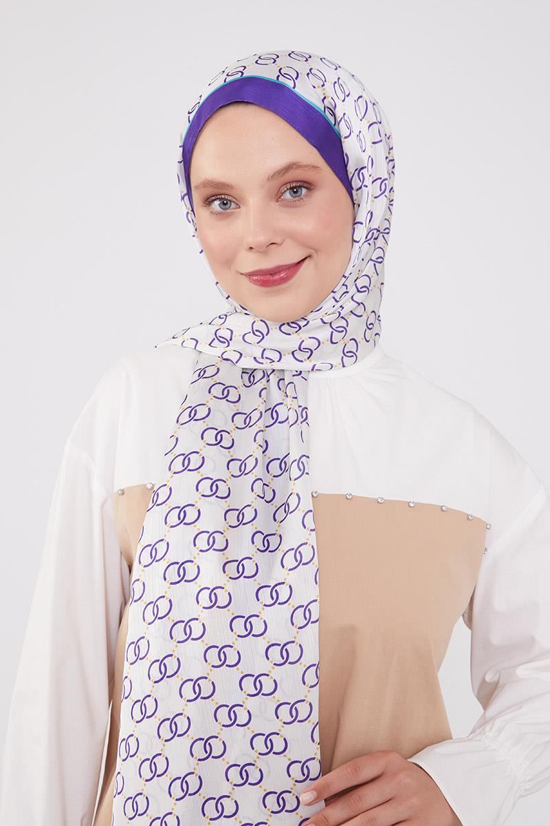 Fivescarf Mor Halka Desen Brand Şal