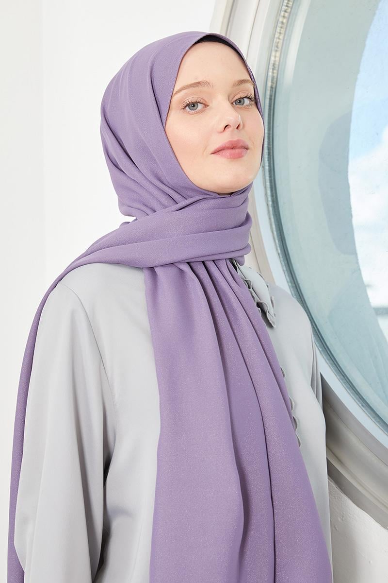 Fivescarf Mor Simli Otto Abiye Şal
