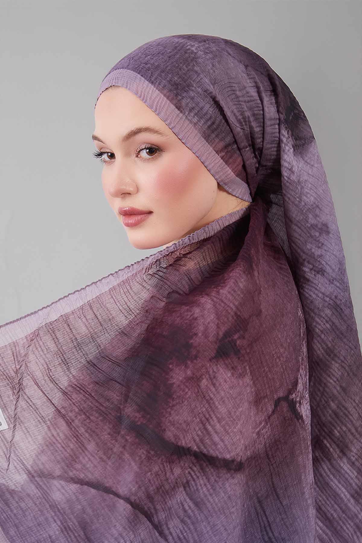 Fivescarf Pembe Geçişli Müslin Cotton Şal