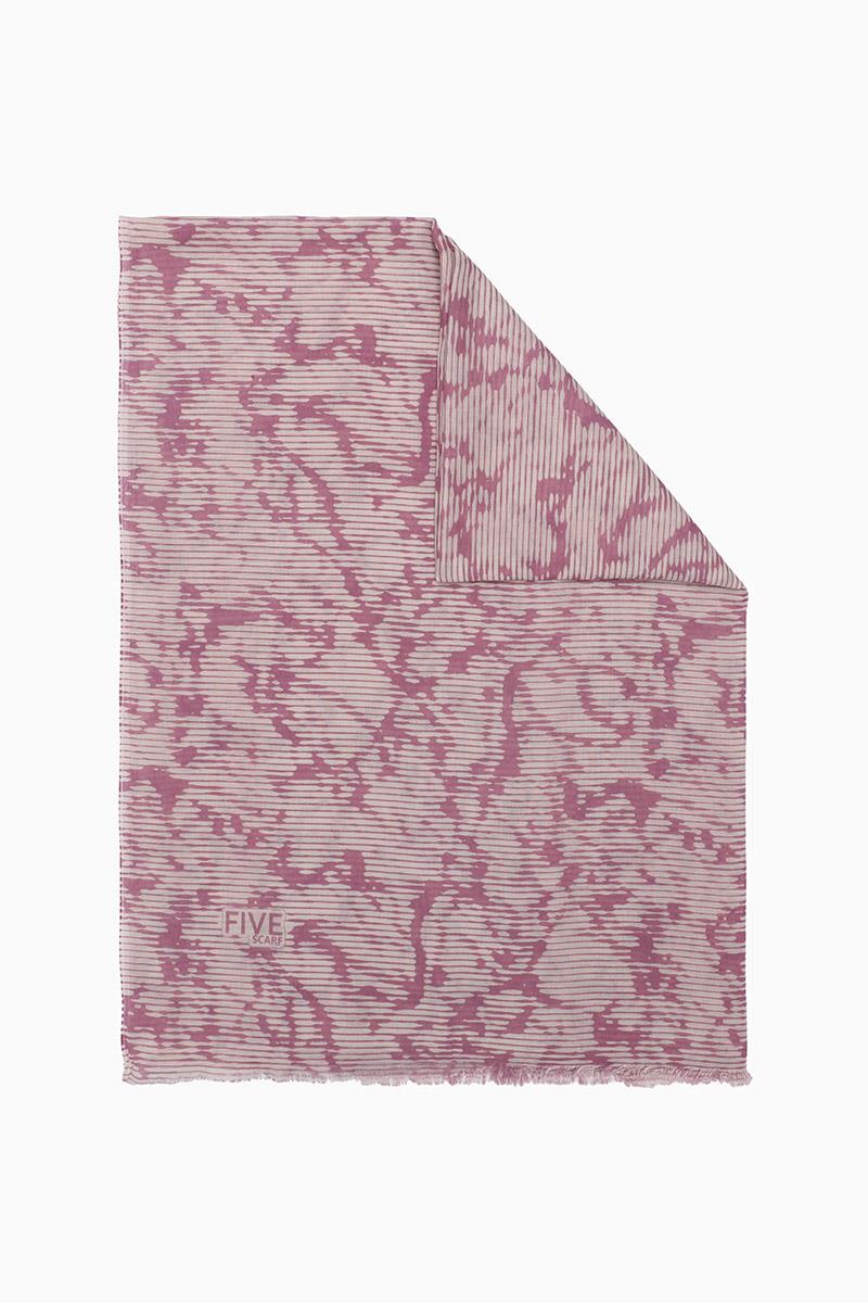Fivescarf Pembe Relax Mermer Desen Şal