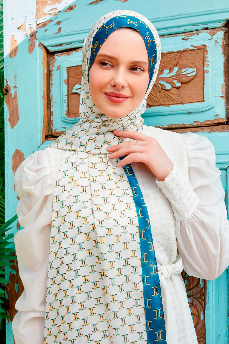Fivescarf Petrol Yeşili Çift Renkli Brand Şal