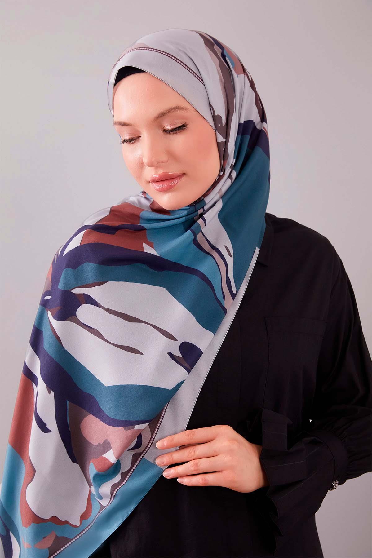 Fivescarf Petrol Yeşili Fırça Desen Moos Chrep Şal