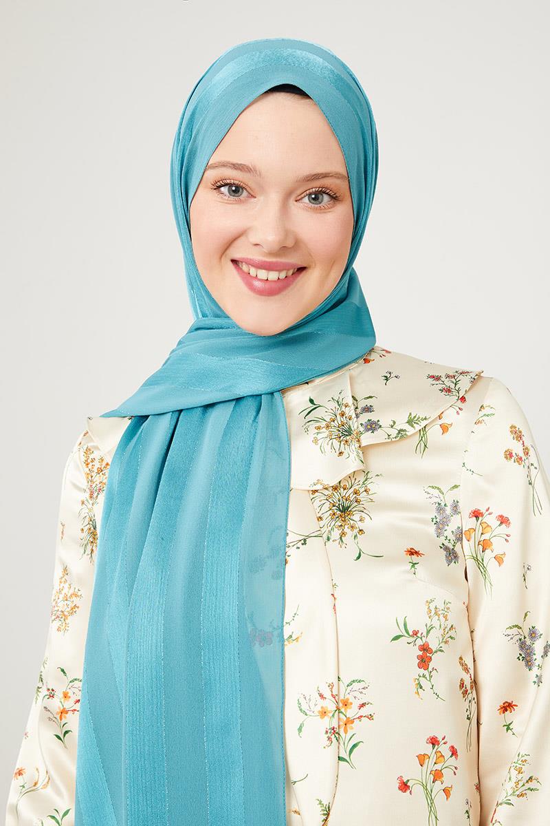 Fivescarf Petrol Yeşili Sim Şeritli Tokyo Şal