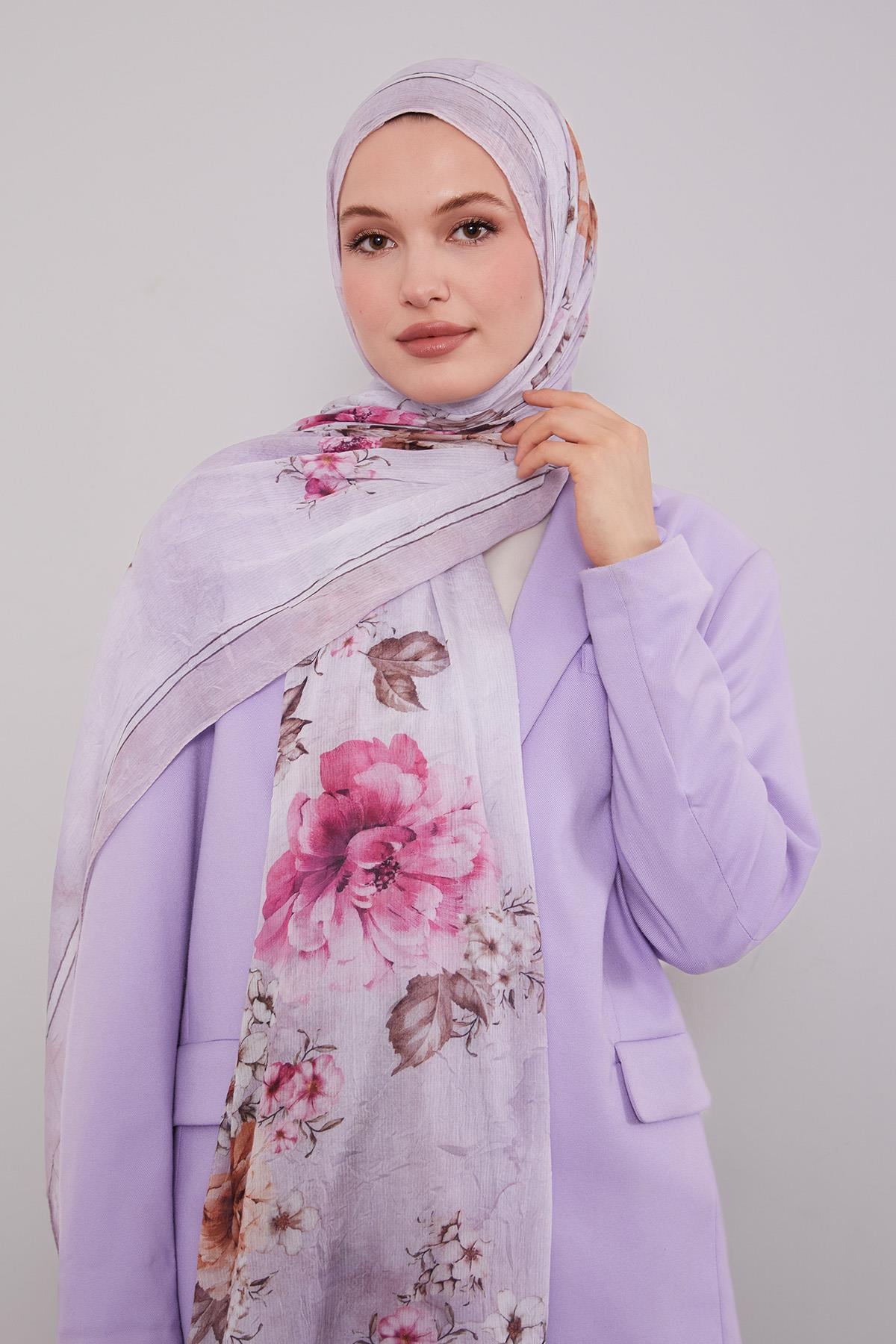 Fivescarf Pudra Çicekli Craze Comfort Şal