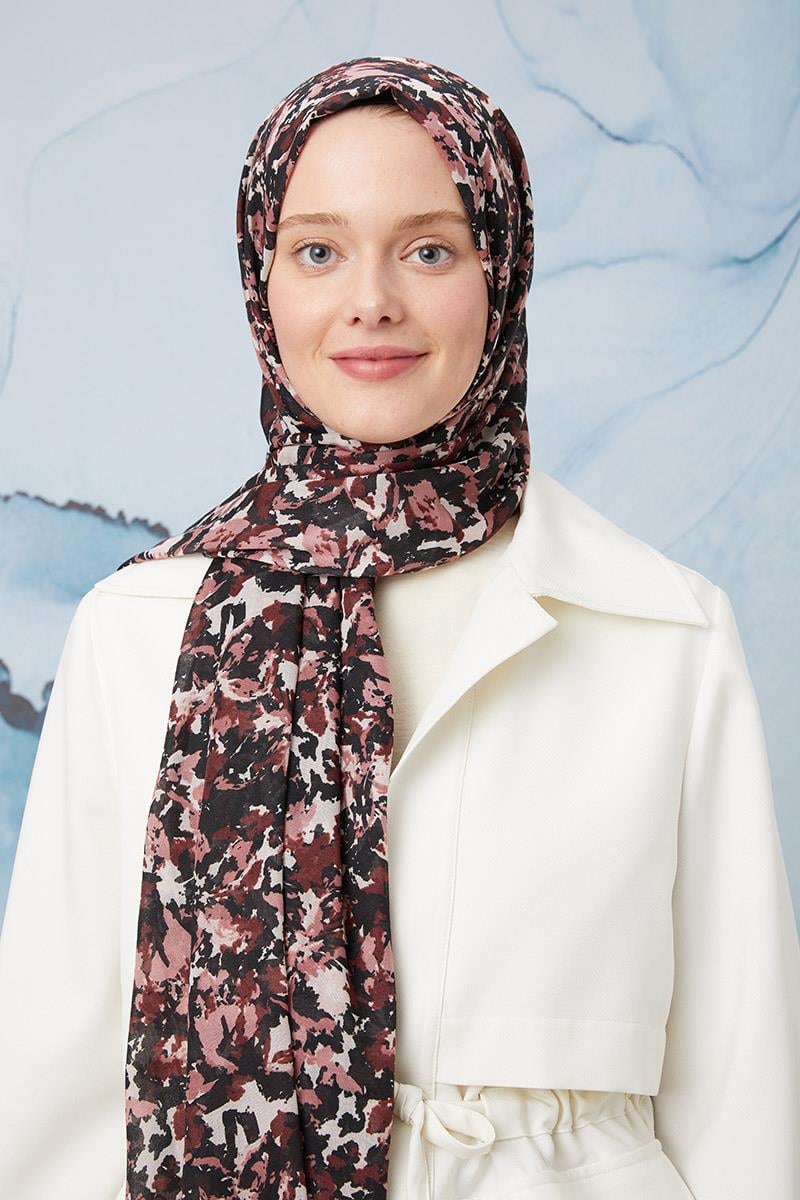 Fivescarf Pudra Desenli Cotton Şal