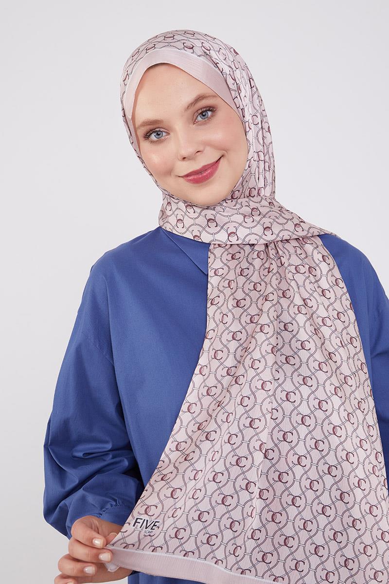 Fivescarf Pudra Zincir Desen Brand Şal