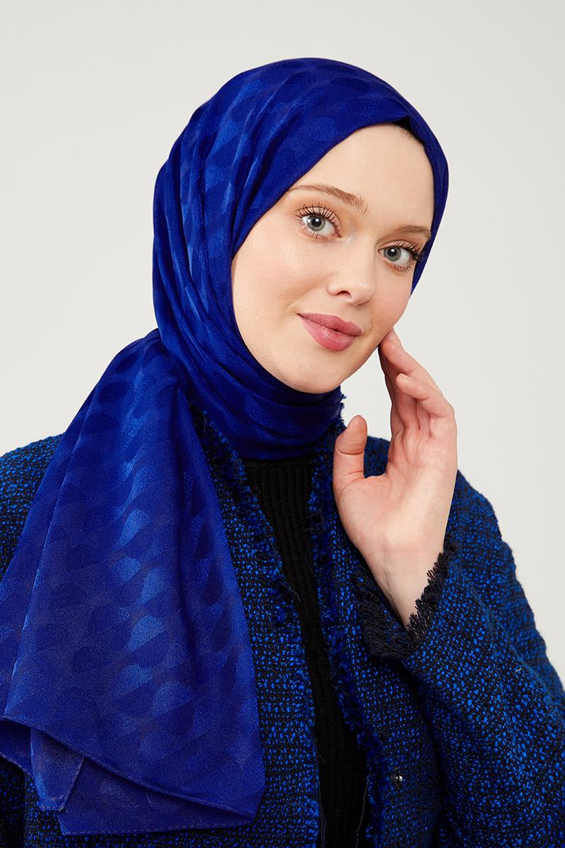 Fivescarf Saks Ay Desen Jakarlı Elegance Şal