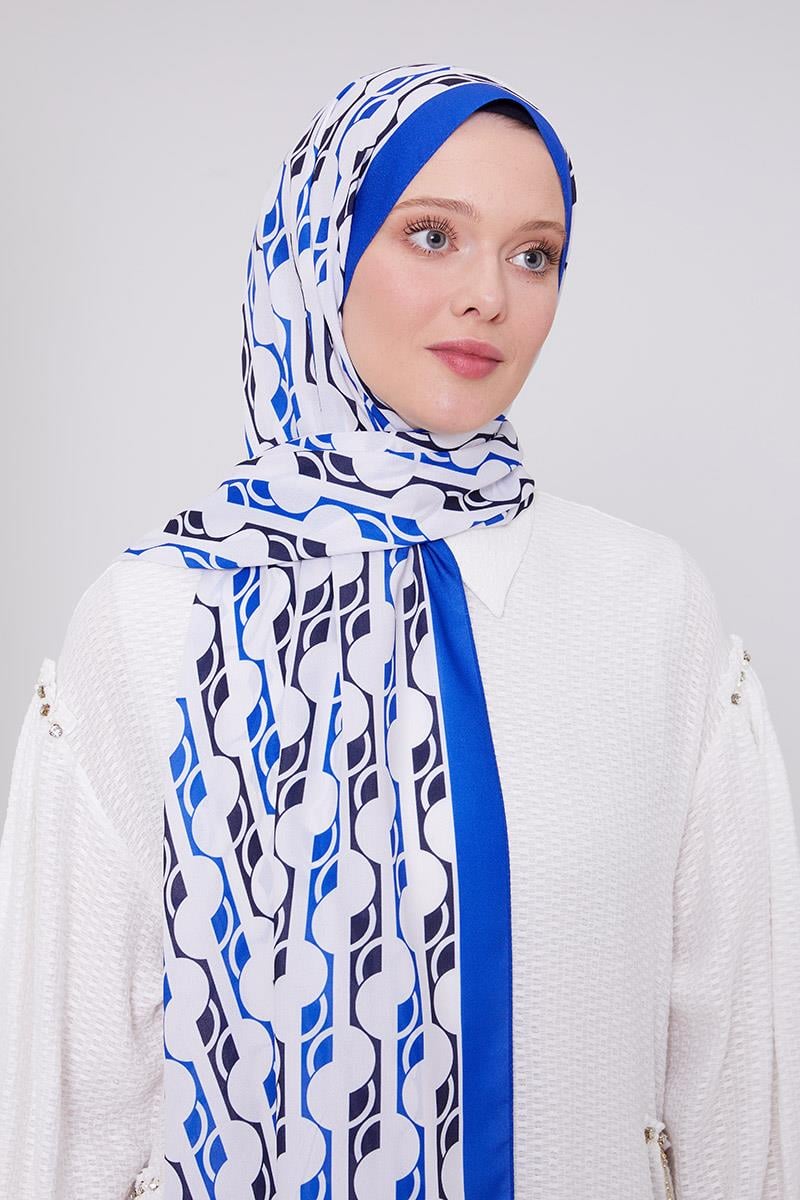 Fivescarf Saks Geometrik Desen Mono Şal
