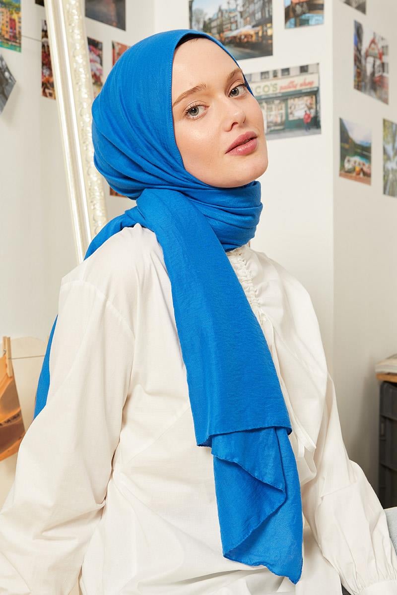 Fivescarf Saks Mavisi Touch Pamuk Şal