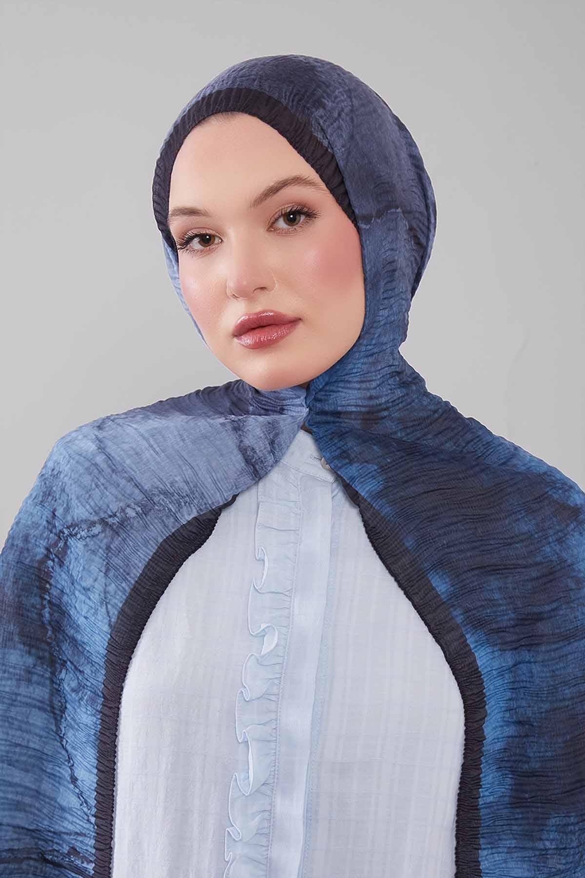 Fivescarf Siyah Geçişli Müslin Cotton Şal