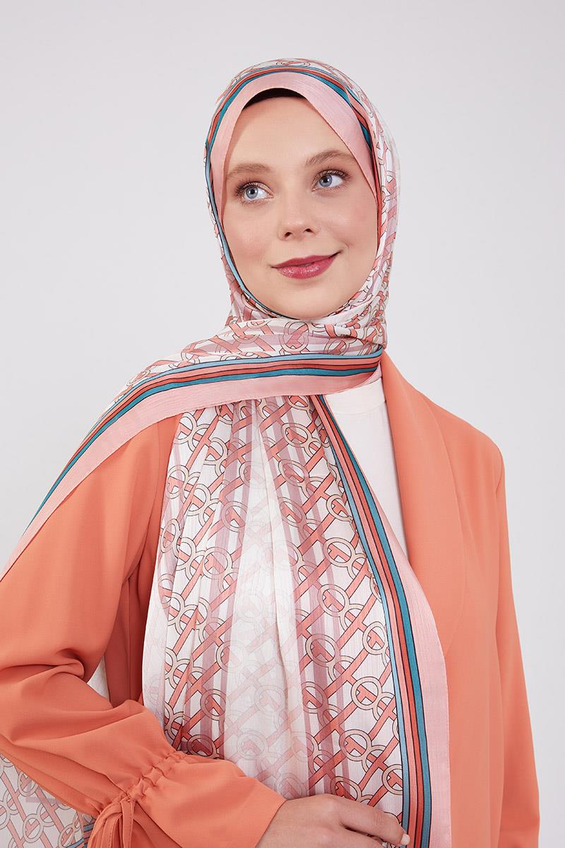 Fivescarf Somon Şeritli Halka Desen Brand Şal