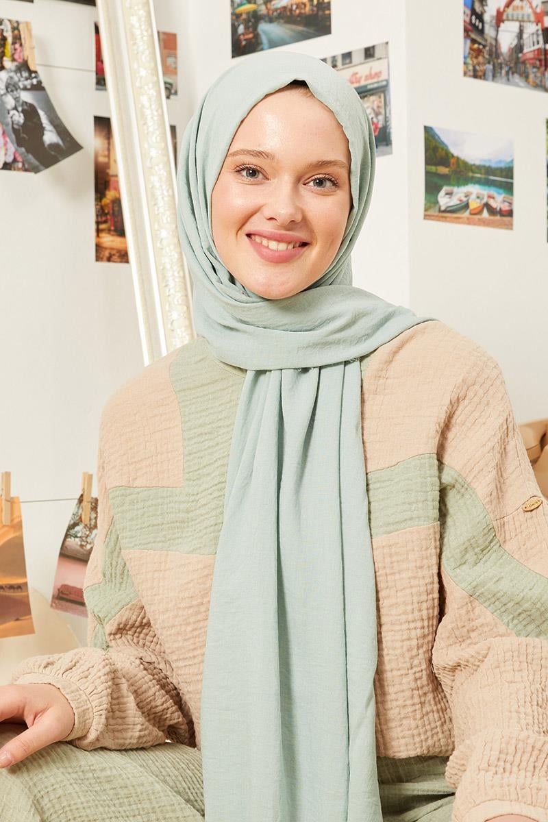 Fivescarf Su Yeşili Maxi Cotton Şal