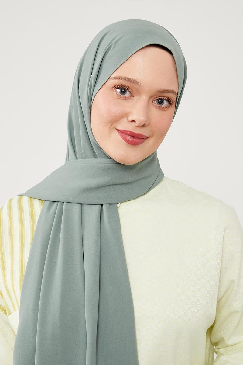 Fivescarf Su Yeşili Medine İpeği Şal