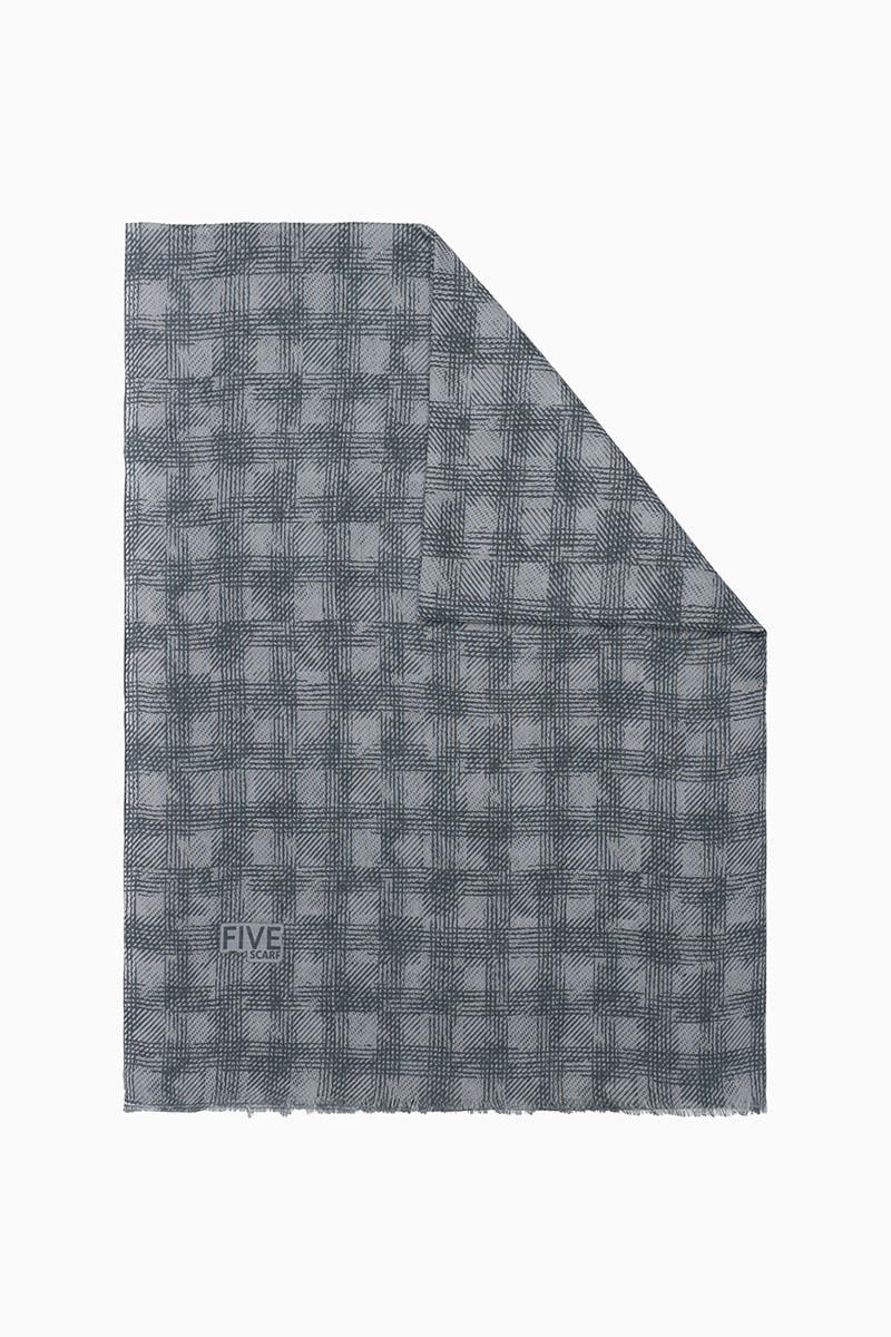 Fivescarf Su Yeşili Relax Ekose Desen Şal