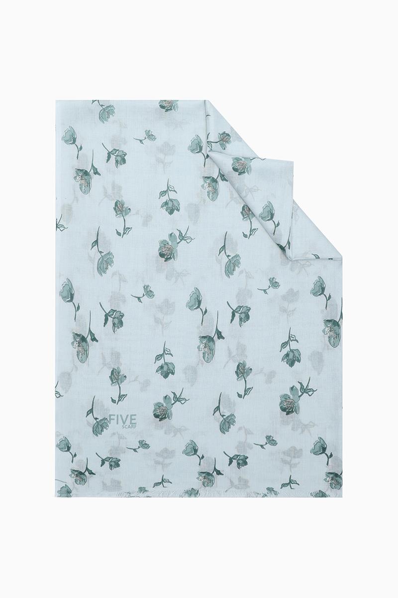 Fivescarf Su Yeşili Relax Gelincik Şal
