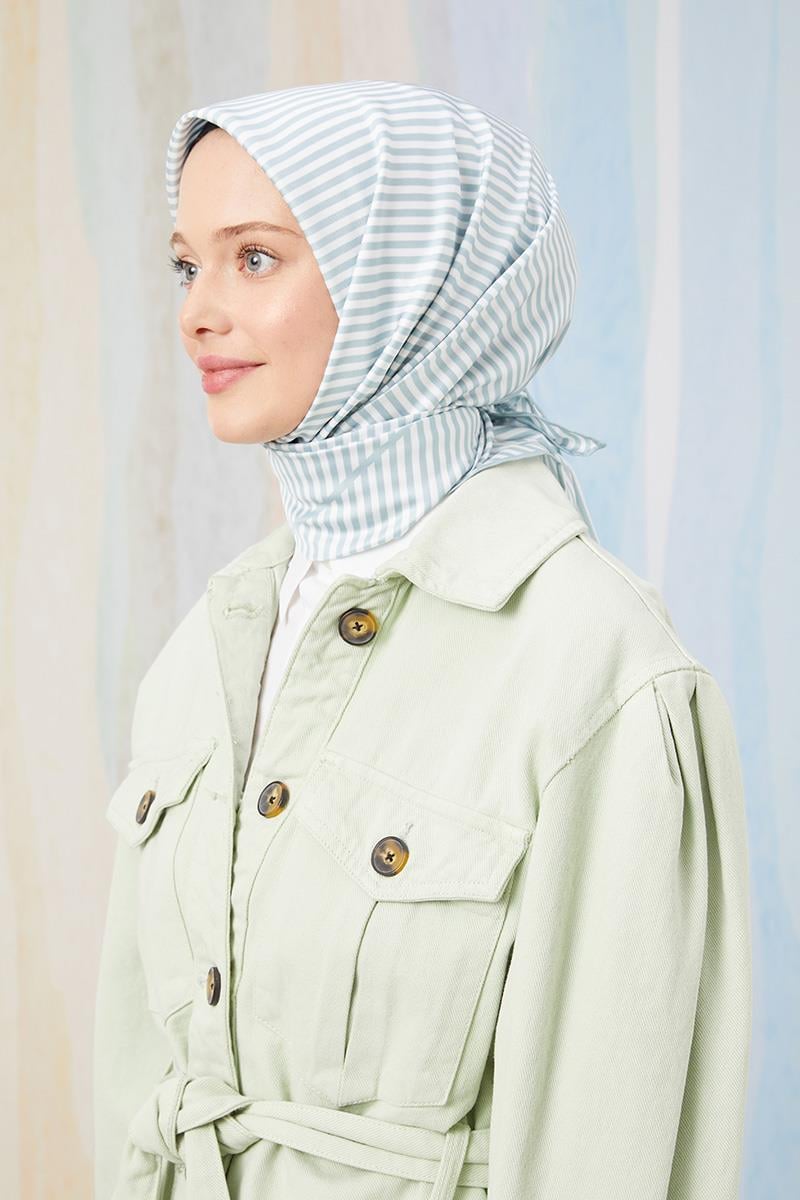 Fivescarf Su Yeşili Twill Digital Eşarp