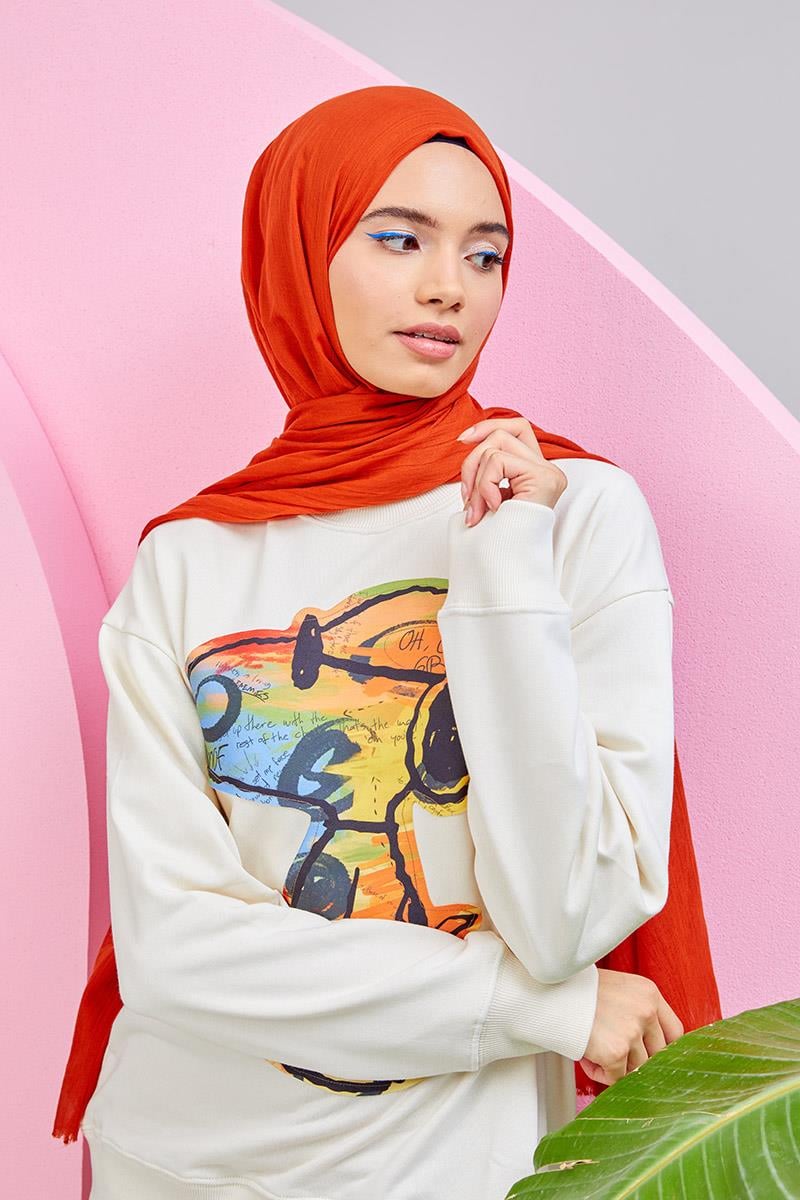 Fivescarf Taba Olay Pamuk Şal