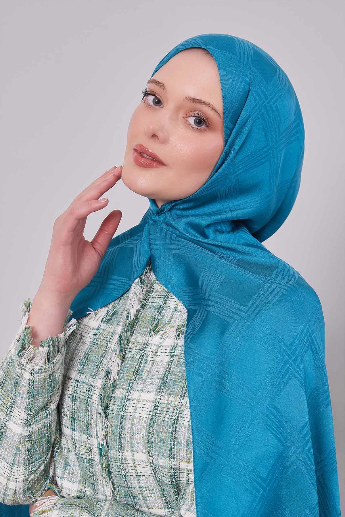Fivescarf Turkuaz Jakar Şal