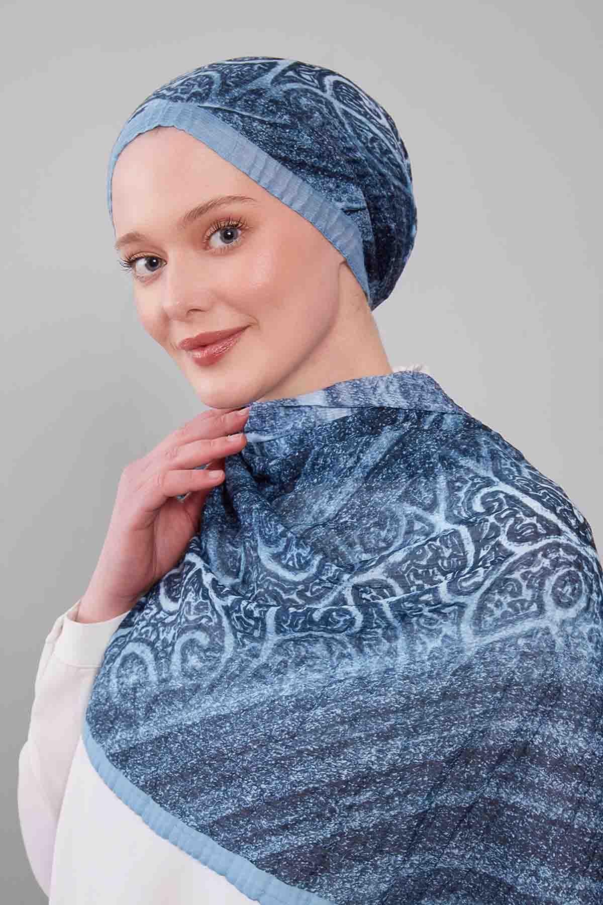Fivescarf Turkuaz Karışık Müslin Cotton Şal