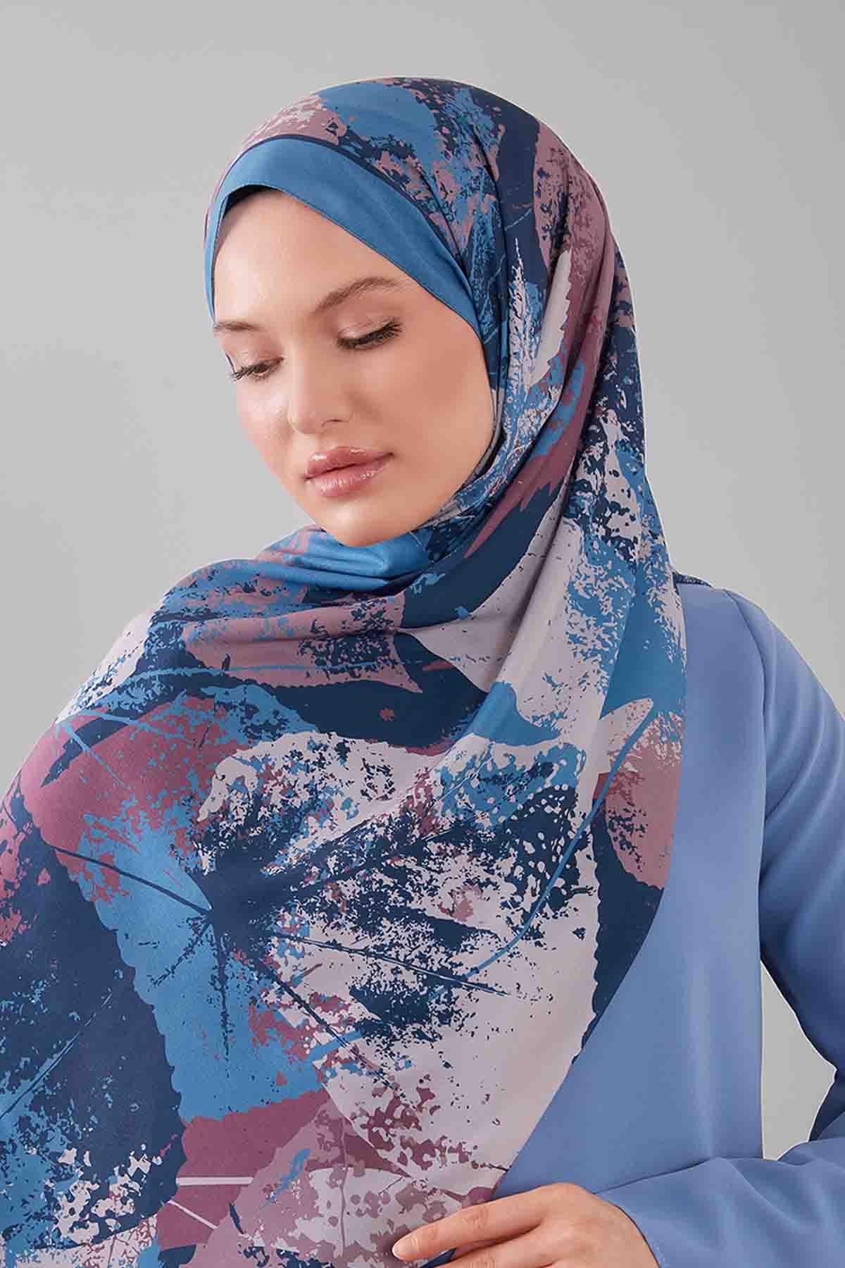 Fivescarf Turkuaz Yaprak Desen Moos Chrep