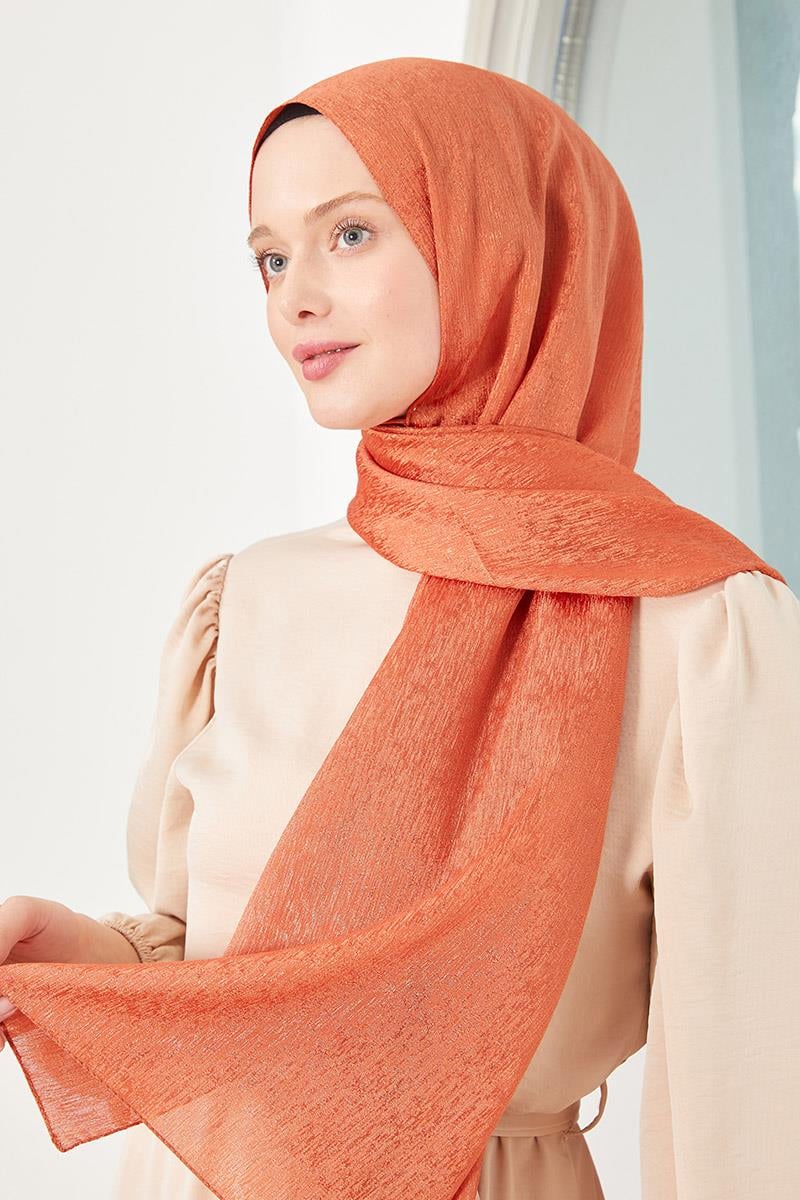 Fivescarf Turuncu Elmas Abiye Şal