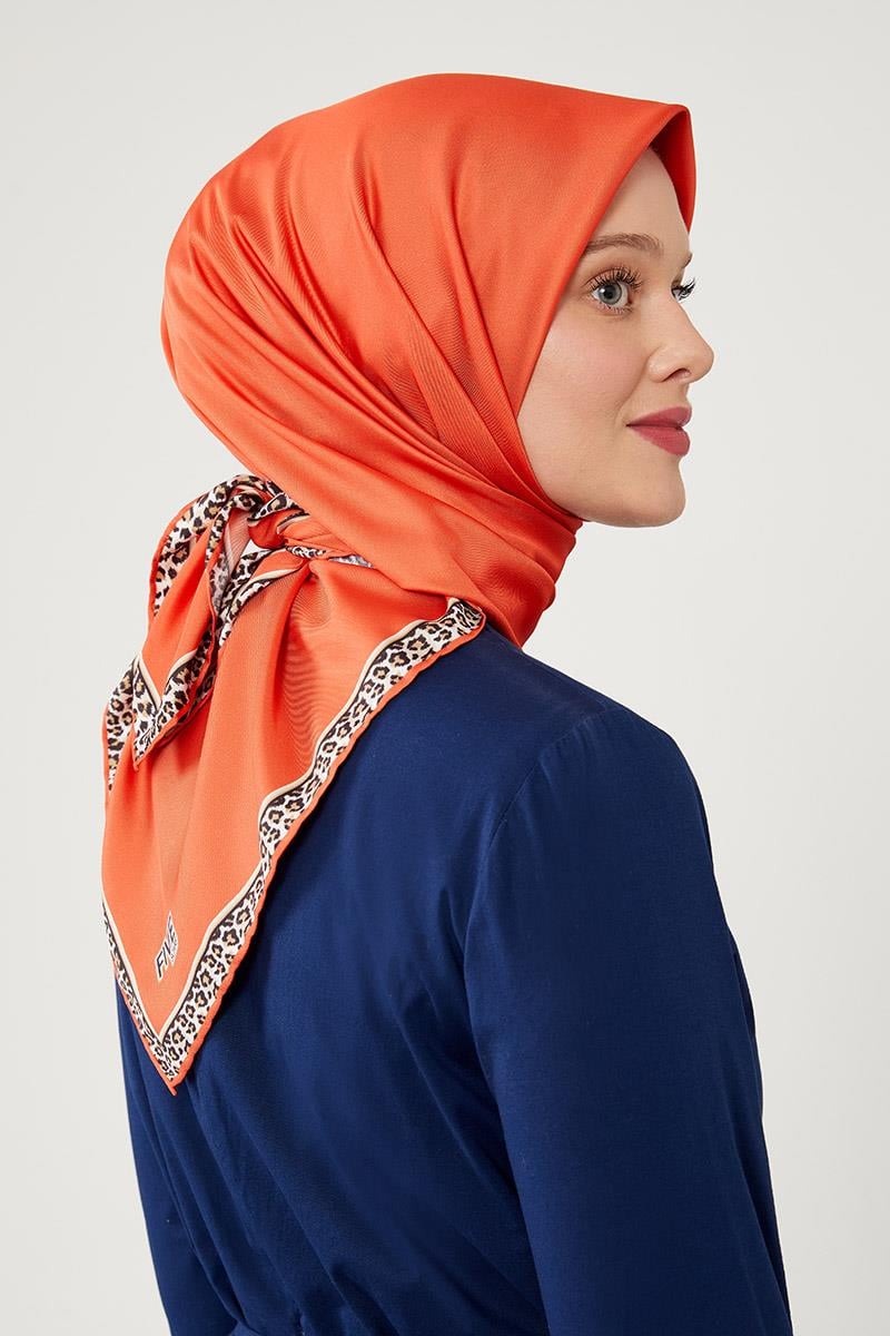 Fivescarf Turuncu Twill Digital Eşarp