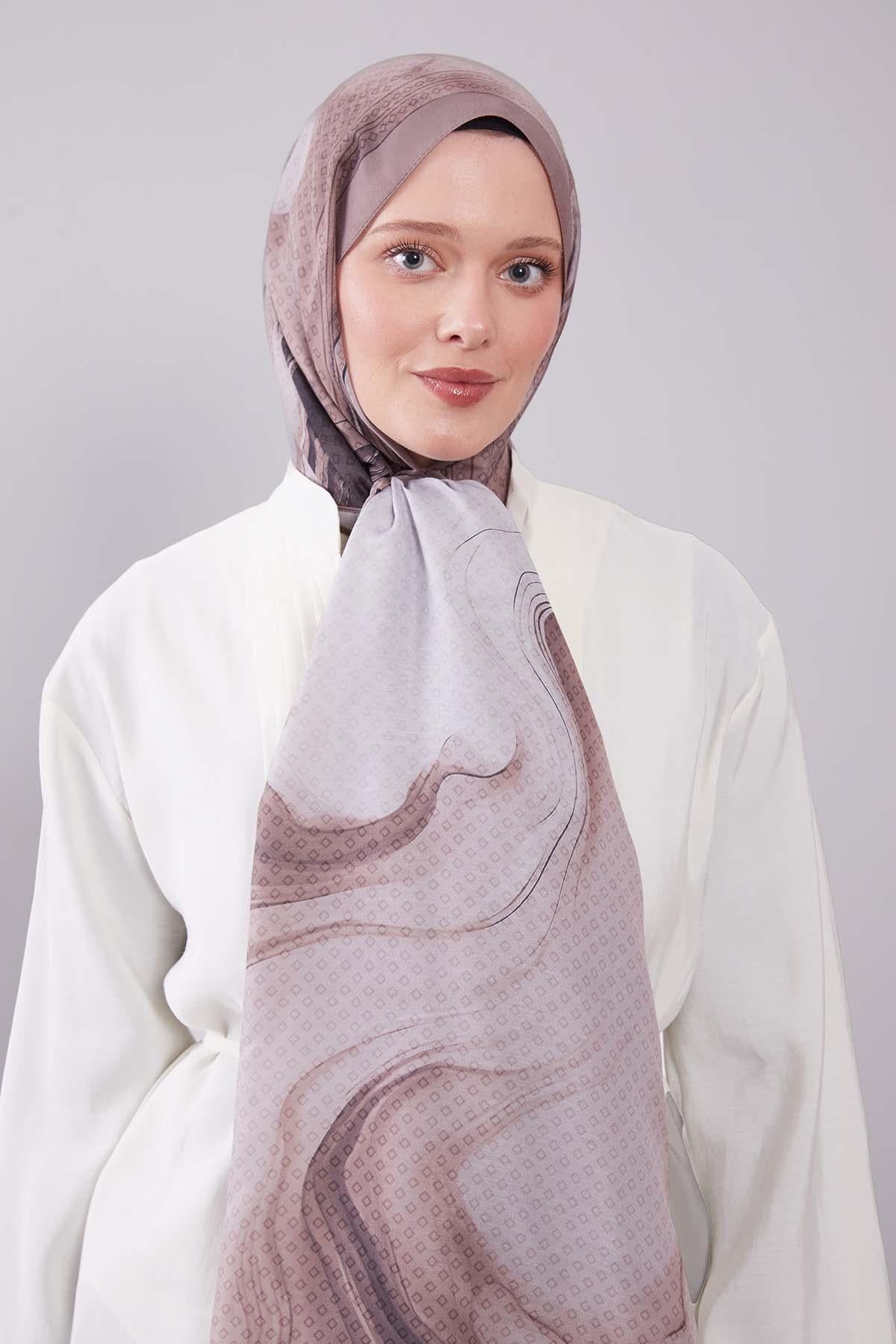 Fivescarf Vizon Dalgalı Desenli Colver Şal