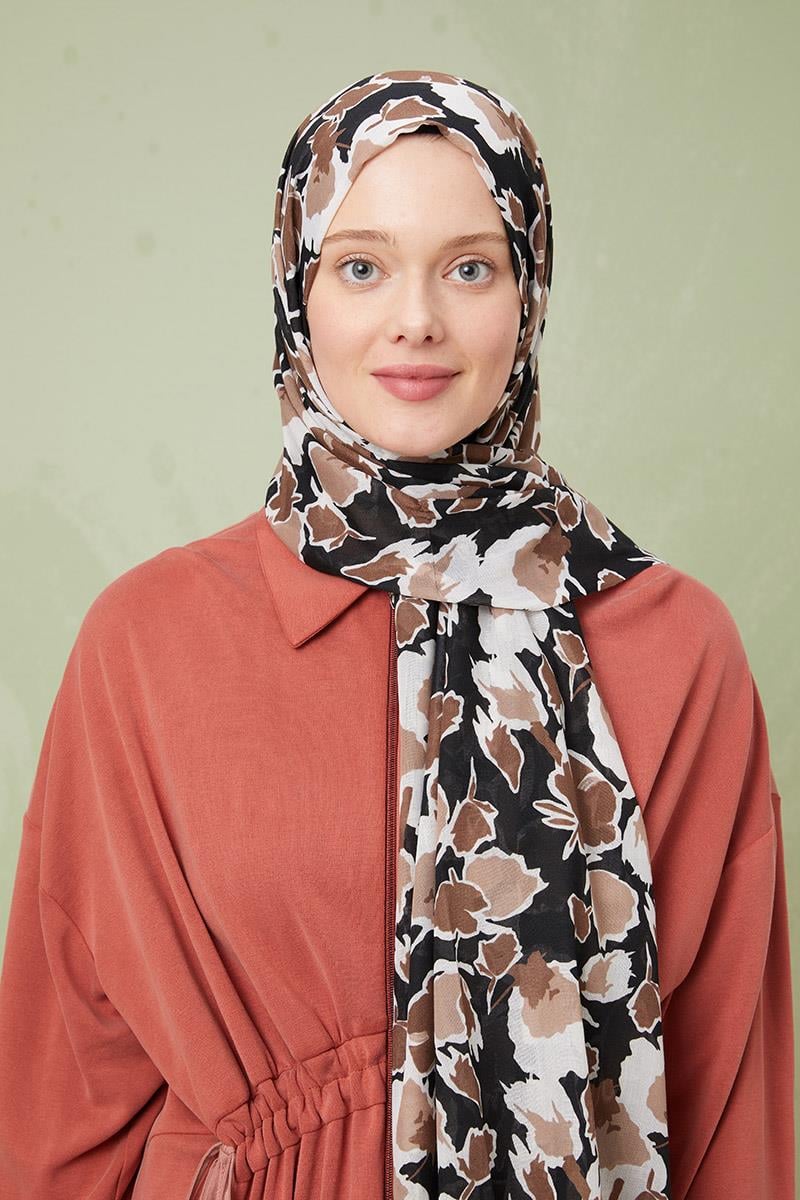 Fivescarf Vizon Desenli Cotton Şal