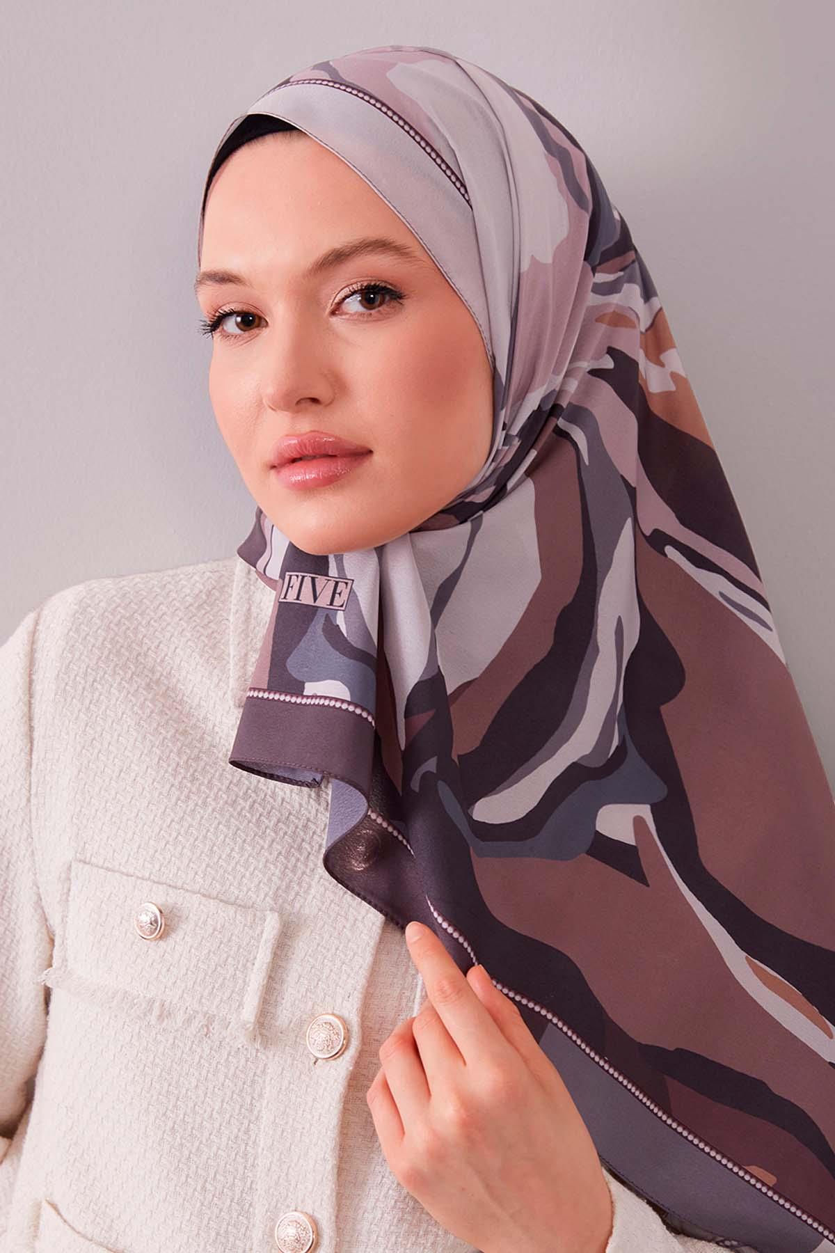 Fivescarf VİZON Fırça Desen Moos Chrep Şal