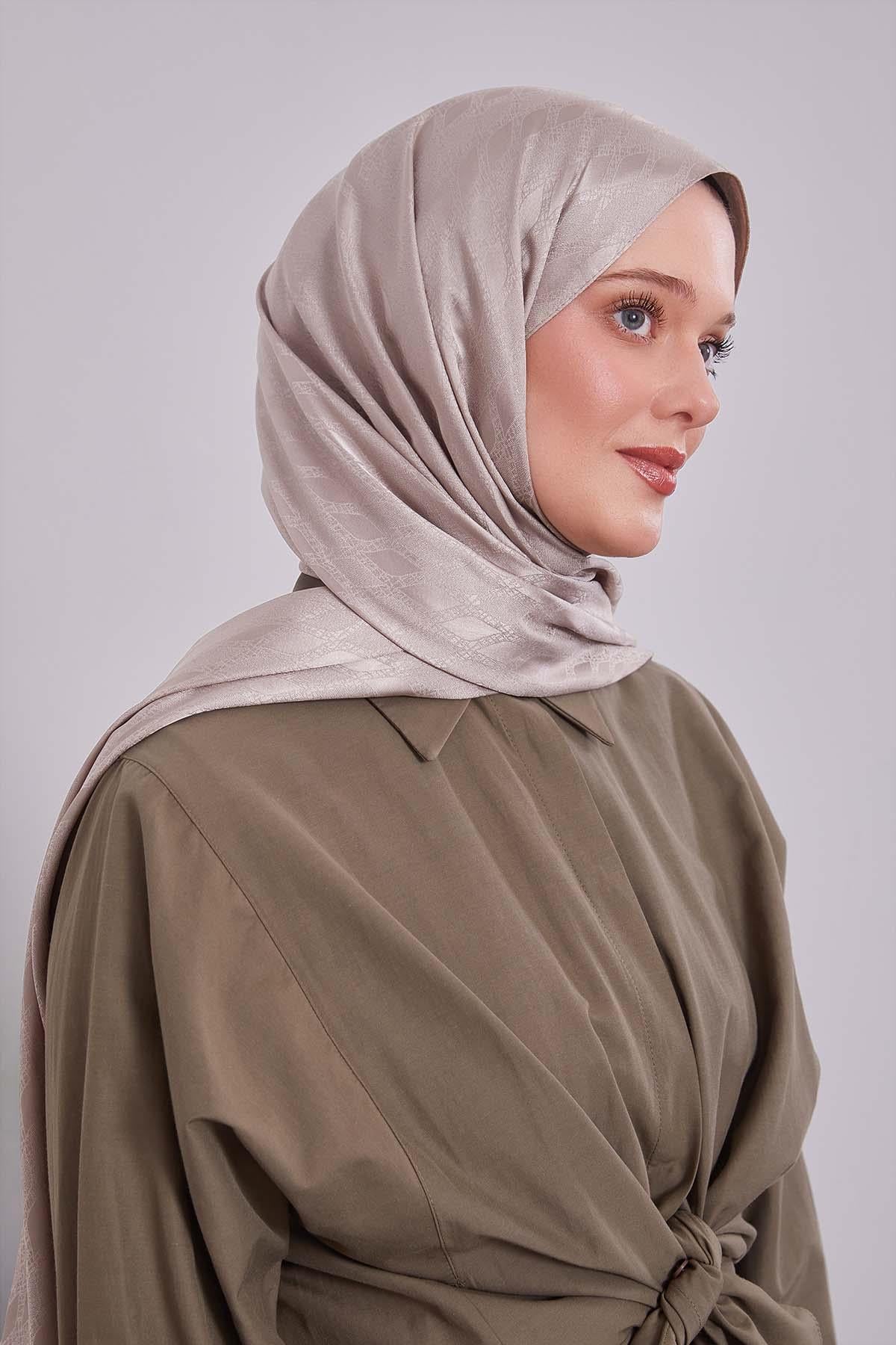 Fivescarf Vizon Örgü Desen Jakar Şal